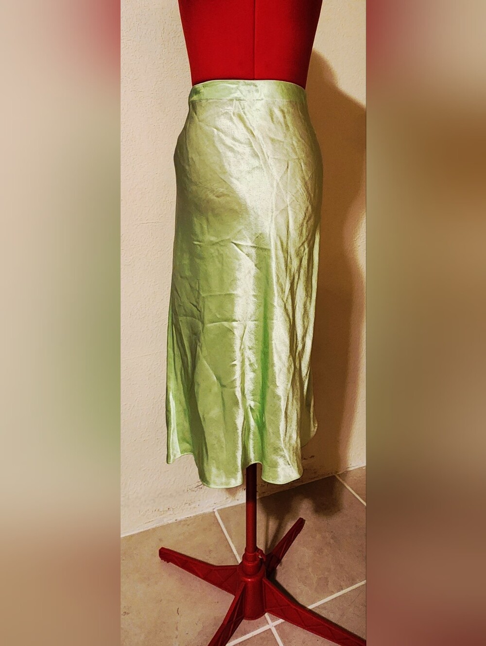 Vince Mint Green Liquid Satin Bias Cut Slip Maxi Skirt - NWOT Size L